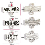 30 pcs Ancient silver FOREVER/FRIENDS/BEST Charms Pendants for Bracelet Necklace pendant DIY Jewelry Making Finding Accessories