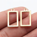 10pcs 23x13mm 5 Colors Geometric Hollowed-Out Rectangular Frame Pendant For DIY Jewelry Making