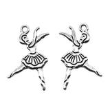 10pcs 18x28mm 2 Colors Antique Bronze Color Antique Silver Color Ballerina Ballet Charms For DIY Jewelry Making