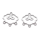 20 conectores para pendientes de nubes auspiciosas de estilo chino, color plata antigua, de 18 x 20 mm, para hacer joyas DIY.