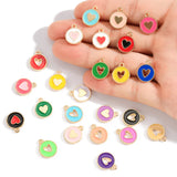 10pcs 3 styles Enamel heart-shaped Charm for Earring Keychain Necklace Pendant DIY Jewelry Accessories 14*12mm W489