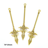 Ancient gold 10PCS 16 Styles Mixed Alloy Charms Knight Sword Knife Gun Bow Weapons Pendant For DIY Handmade Jewelry Material