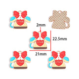 20-Piece Heart-Shaped Pink Valentine's Day Alloy Enamel Pendant DIY Necklace Bracelet Charms Jewelry Making Accessories W627