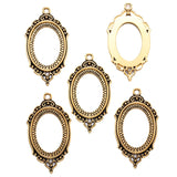 8pcs 6 Colors Necklace Charm DIY Setting Cabochon Cameo Base Tray Bezel Blank Fit 25*18mm Cabochons Jewelry Making 43*24mm C20