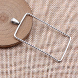Marcos de pegamento geométricos huecos de color plata antigua, 10 unidades, 69 x 33 x 2 mm, rectangulares, para fabricación de joyas.