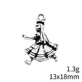 10pcs 13x18mm 2 Colors Antique Bronze Color Antique Silver Color Girl Charms For DIY Jewelry Making