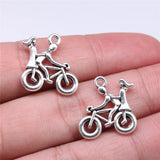 10pcs 21x18mm 2 Colors Antique Silver Color Antique Gold Color Couple Bike Charms For DIY Jewelry Making