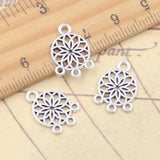30 Uds. De dijes de atrapasueños nativos, conector de araña de 17x12mm, colgantes de Color plata antigua, fabricación DIY, búsqueda tibetana hecha a mano