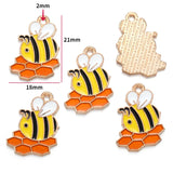 10pcs 20 styles Zinc alloy Metal Enamel bee honeycomb sunflower charm For Bracelet Necklace Key Chain Pendant DIY Jewelry Making