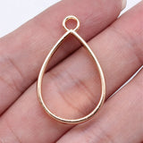 10pcs 33x20x3.7mm 2 Colors Hollow Geometric Glue Frame Series Water Drop Shaped Border Frame Jewelry Making Findings