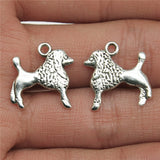 WYSIWYG 10pcs 17x18mm 2 Colors Antique Bronze Color Antique Silver Color Poodle Puppy Charms For DIY Jewelry Making