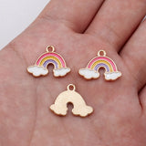 10pcs 19x14mm Kc Gold Color Rainbow Charms For DIY Jewelry Making