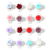 20Pcs Resin Roses 17.5*12mm Alloy Connectors Necklace Metal Chain Links Bracelet Jewelry Making DIY Decorative Gifts W564
