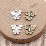20pcs 13x13mm 2 Colors Antique Bronze Color Antique Silver Color Butterfly Charms For DIY Jewelry Making