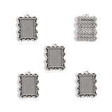 5pcs rectangle Necklace Charm DIY Setting Cabochon Cameo Base Tray Bezel Blank Fit 18*12mm Cabochons Jewelry Making 27*20mm C128