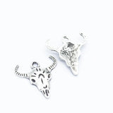 10pcs Antique Silver color Bull Head Charm Pendant fit Making Bracelets Jewelry Findings DIY Accessories 21*20mm D933