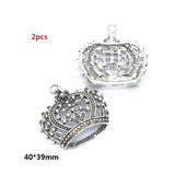 2-40pcs Ancient silver Alloy Loose Spacer Beads Gold Silver Crown Beads for Jewelry Making DIY Bracelet Handmade Accessories
