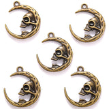 5pcs 5 colors alloy moon Charm For DIY Necklace Bracelet Earrings Pendant Jewelry Crafts Making Accessories 23*27mm L638