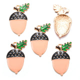 5PCS Enamel Squirrel Pinecone Charms Alloy Animal for Earrings Bracelet necklaces Pendants DIY Jewelry Making accessories W420