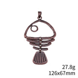 1pcs 126x67mm 2 Colors Antique Bronze Color Antique Copper Color Fish Bone Charms For DIY Jewelry Making