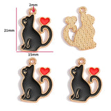 10pcs 17 styles animal Enamel Alloy cat Charm Earring Pendant DIY Keychain Necklace Jewelry Accessories W478