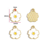 10pcs various styles Enamel Alloy flower Charm Earring Pendant DIY Keychain Necklace Jewelry Accessories W494
