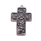 2pcs 58x38mm 2 Colors Antique Silver Color Antique Gold Color Flower Cross Charms For DIY Jewelry Making