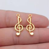 20pcs 26x10mm 5 Colors Muscial Note Treble Charms For DIY Jewelry Making