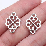 20pcs 21x15mm Antique Silver Color Flower Connector Pendant For DIY Jewelry Making Handmade Jewelry Craft Findings