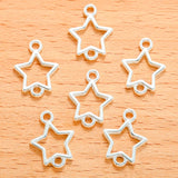 40pcs 6Color Double hole star Charms For Bracelet Earring necklace Pendants DIY Handmade Jewelry Accessories Making 15*12mm L343
