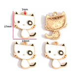 10pcs 17 styles animal Enamel Alloy cat Charm Earring Pendant DIY Keychain Necklace Jewelry Accessories W478