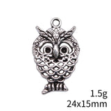 20pcs 24x15mm 2 Colors Antique Bronze Color Antique Silver Color Owl Charms For DIY Jewelry Making