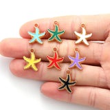 10Pcs 10Colors Zinc alloy Metal Enamel Starfish For Pendant Bracelet Necklace DIY Jewelry Making  18*15mm W237
