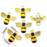 10pcs 20 styles Zinc alloy Metal Enamel bee honeycomb sunflower charm For Bracelet Necklace Key Chain Pendant DIY Jewelry Making