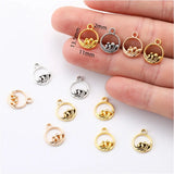 40pcs 4 Color Sea Wave Charms Round Pendant For Bracelets Necklace Jewelry Making DIY Handmade Alloy Accessorie 13.5x11mm B1109