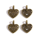 25pcs 5 Color Antique Silver color Heart Charms Pendant For Jewelry Making Diy Bracelet Necklace 18*14mm A83