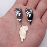 10pcs 30x14mm 4 Colors Cute Cat Charms For DIY Jewelry Making