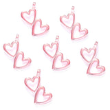 30pcs 6 Color Exquisite Heart Shaped Charm for Necklace Keyring Pendant  DIY Handmade Jewelry Accessories 13*17mm A146