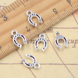 30 Uds. De dijes de herradura de la suerte, talismán de buena suerte, 12x8mm, colgantes de Color plata antigua, fabricación de joyería tibetana hecha a mano DIY