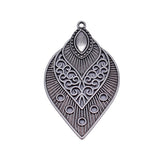 4pcs 51x30mm 2 Colors Antique Silver Color Antique Gold Color Openwork Spindle-Shaped Earrings Pendant