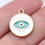 10pcs 16x18mm Kc Gold Color Evil Eye Charms For DIY Jewelry Making