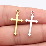 40pcs 28x13mm 2 Colors Antique Silver Color Antique Gold Color Cross Charms For DIY Jewelry Making