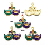 5pcs 10style Carnival Charms Alloy Mask Hat Carnival Pendants For DIY Bracelet Necklace Earrings Jewelry Making Accessories W4
