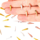 40pcs 6Color Conical shape Charms Round Pendant For Bracelets Necklace Jewelry Making DIY Handmade Alloy accessories 14.5x4mm