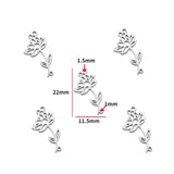 2pcs 12 styles Stainless Steel Flowers Charms Connection For Bracelets DIY Jewelry Making Supplies Jewelry Connector Bulk W433