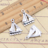 20 piezas dijes barco de vela 20x16mm colgantes de Color plata antigua fabricación DIY joyería tibetana hecha a mano