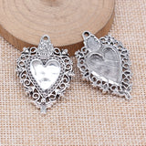 5pcs 41x29mm 2 Colors Antique Silver Color Antique Gold Color Gothic Skull Heart Charms For DIY Jewelry Making