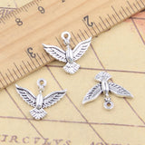 Dijes de 20 piezas de águila y halcón, colgantes de Color plata tibetana, fabricación de joyas antiguas, artesanía hecha a mano, 16x20mm