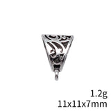 20pcs 11x11x7mm Antique Silver Color Inverted Triangle Hanging Tee Bails Beads Charms For DIY Jewelry Making Findings