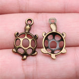 20pcs 22x12mm 2 Colors Antique Bronze Color Antique Silver Color Hollow Turtle Charms For DIY Jewelry Making